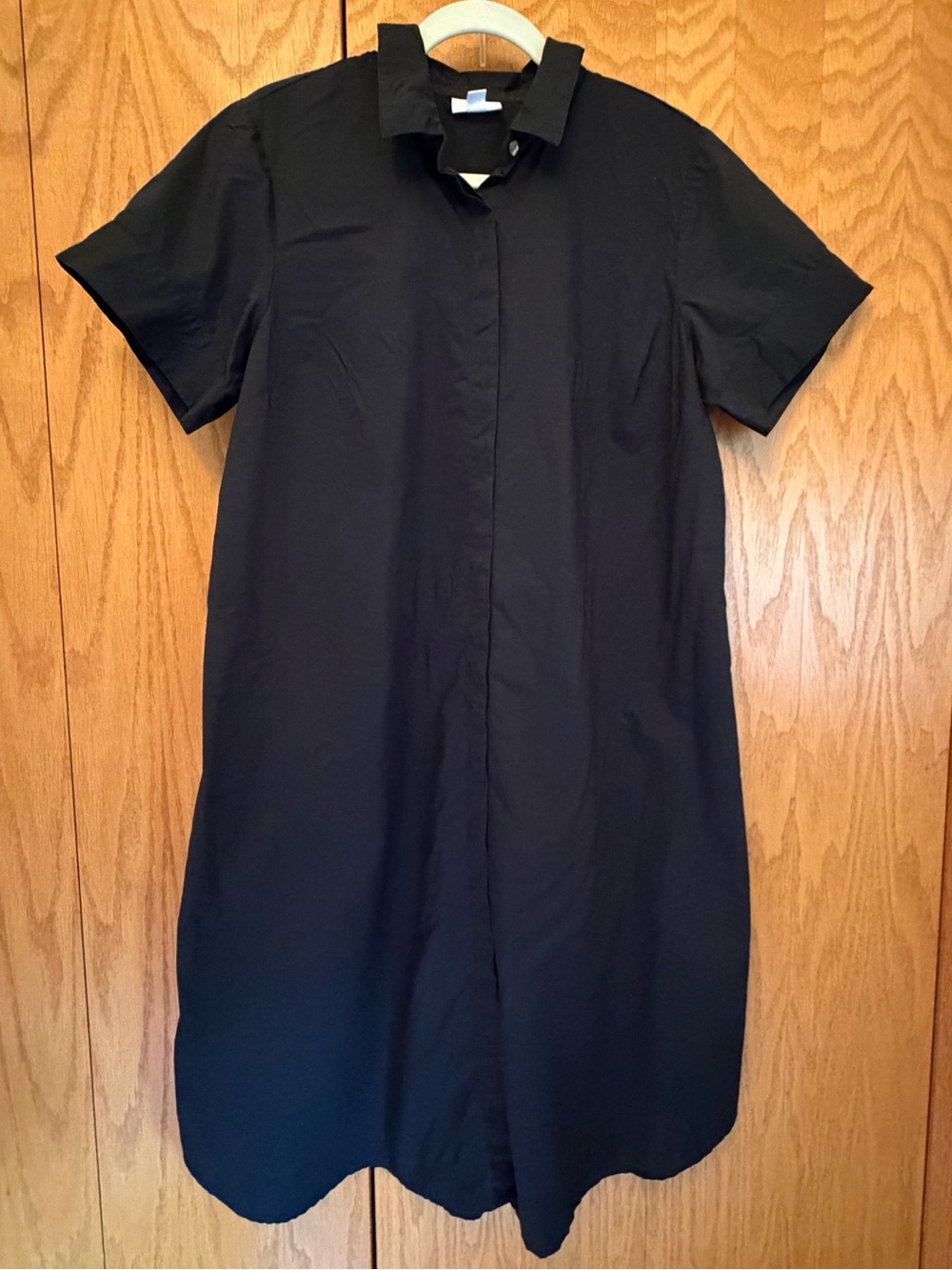 NWT-J. Jill Black Short-Sleeve Midi Shirt Dress-LP